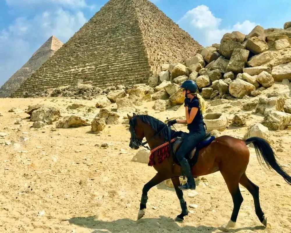 Horse riding training at the Pyramids